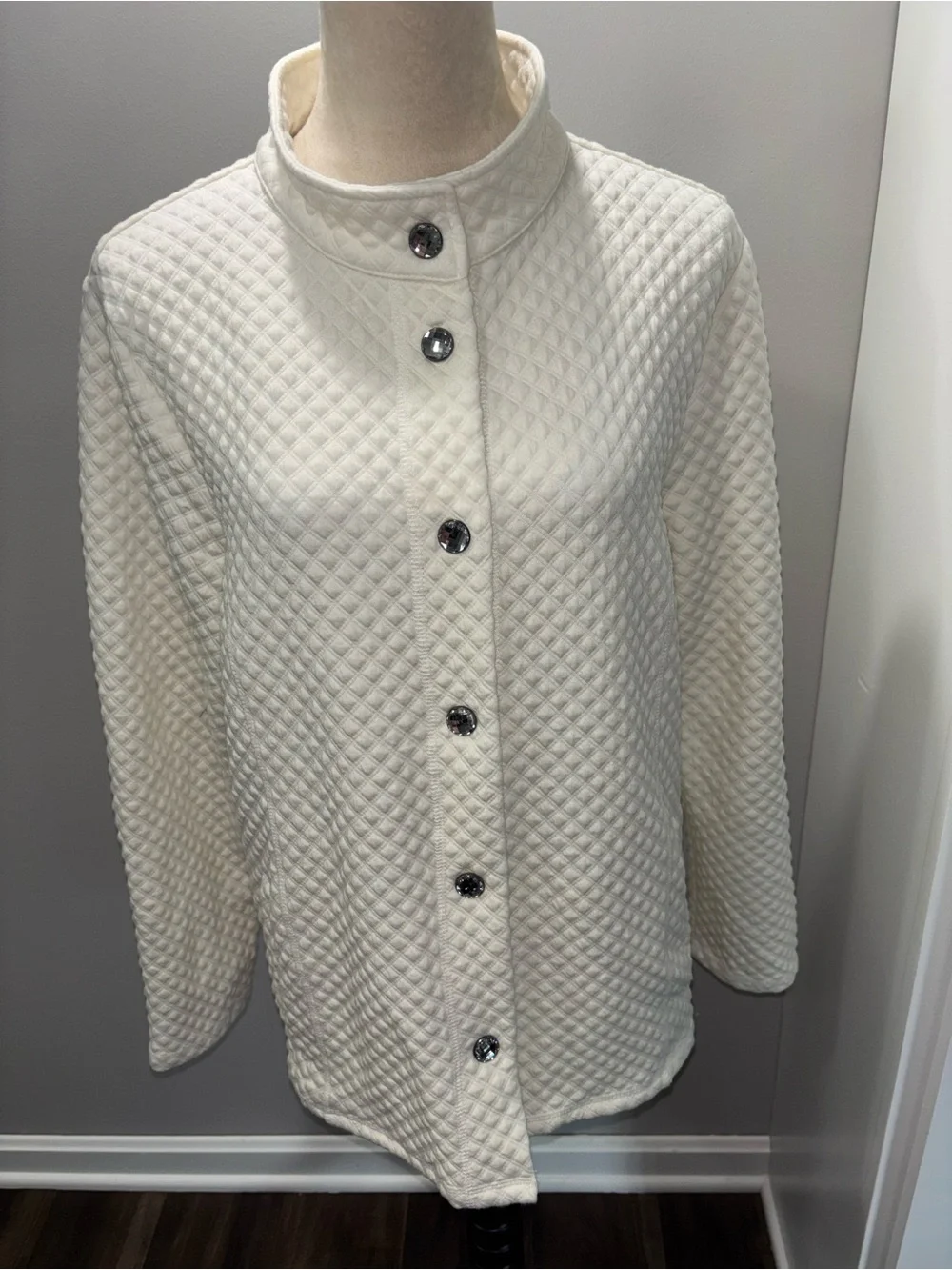 Onque Quilted Cream Button-Front Jacket